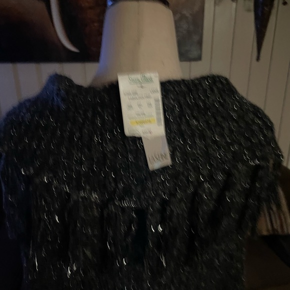 New W/ Tags~Black/Silver Laseine Sweater - Picture 8 of 16